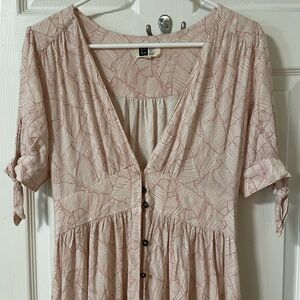 Light pink maxi button down dress